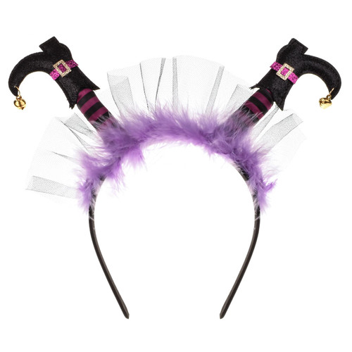 Love Sweety Halloween Spider Ghost Pumpkin Hair Hoop Cosplay Devil Headband (Witch Leg Purple)