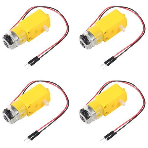 MELIFE 4 pcs TT Motor DC Gearbox Motor Dual Shaft 200RPM DC 3-6V Gear Motor for DIY Smart Car Robot