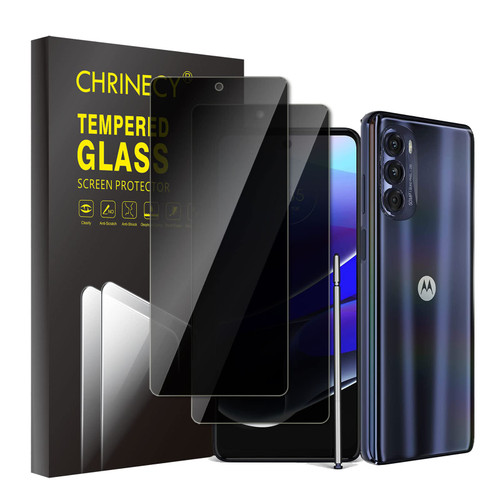 2 Pack Privacy Screen Protector for Moto G Stylus 5G 2022, Tempered Glass Film, 9H Hardness, Anti-Scratch, Premium HD Clarity, Easy Installation, Case Friendly