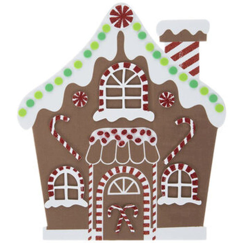 Christmas Crafts Gingerbread House Foam DIY Craft Kit for Kids - 1 Kit (Makes 2)