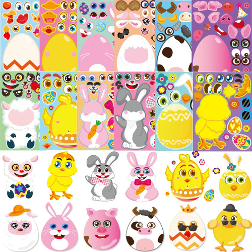 36pcs Easter Stickers for Kids, Make Your Own Stickers with Easter Bunny, Egg, Chick, Sheep, Easter Crafts for Kids DIY Sticker Easter Decoration Party Favor Supplies (36Sheets Easter Stickers) 36pcs Easter Stickers for Kids, Make Your Own Stickers with Easter Bunny, Egg, Chick, Sheep, Easter Crafts for Kids DIY Sticker Easter Decoration Party Favor Supplies (36Sheets Easter Stickers)