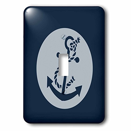 3dRose LSP_186725_1 Nautical Navy Blue Anchor Toggle Switch