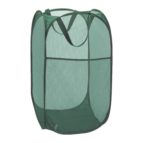 Aplter Pop Up Laundry Basket, Collapsible Mesh Laundry Hamper, Vertical Popup Hamper for Laundry, Clothes, Plush Toys, Green