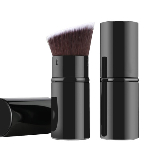 Falliny Retractable Makeup Brush, Travel Angled Kabuki Powder Brush Portable Face Liquid Foundation Sunscreen Brush with Cover for Blending Liquid, Cream or Flawless Powder Cosmetics Falliny Retractable Makeup Brush, Travel Angled Kabuki Powder Brush Portable Face Liquid Foundation Sunscreen Brush with Cover for Blending Liquid, Cream or Flawless Powder Cosmetics