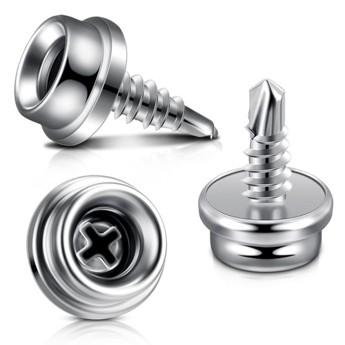 Boat Canvas Snaps Stainless Steel Screw Boat Cover Snaps Metal Snaps 3/8 Inch Socket Snap Screw Stud Canvas Snap Tool for Boat Covers (24 Pcs)