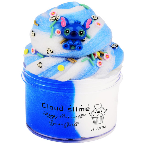 Cloud Slime with Cute Charms, Colorful Slime Scented DIY Slime Supplies for Boys and Girls, Stress Relief Toy for Kids Education, Party Favor, Best Birthday Gift,(7oz 200ML)