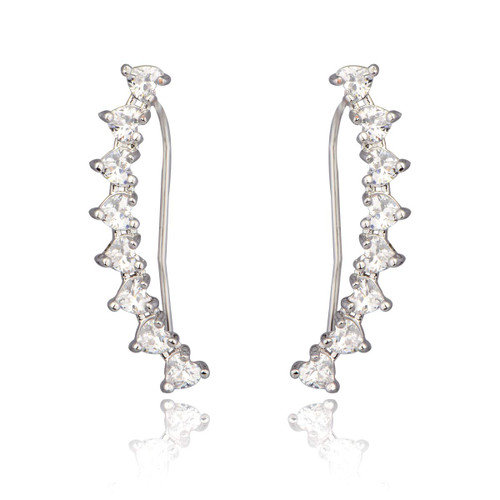Crawler Earring Cuff Climber Earrings - Sterling Silver 8 Sparkly Clear Heart Love Shape Crystals Cubic Zirconia CZ Ear Cuffs Hoop Climber Hypoallergenic Earring for Women Girls Everyday Earrings Crawler Earring Cuff Climber Earrings - Sterling Silver 8 Sparkly Clear Heart Love Shape Crystals Cubic Zirconia CZ Ear Cuffs Hoop Climber Hypoallergenic Earring for Women Girls Everyday Earrings