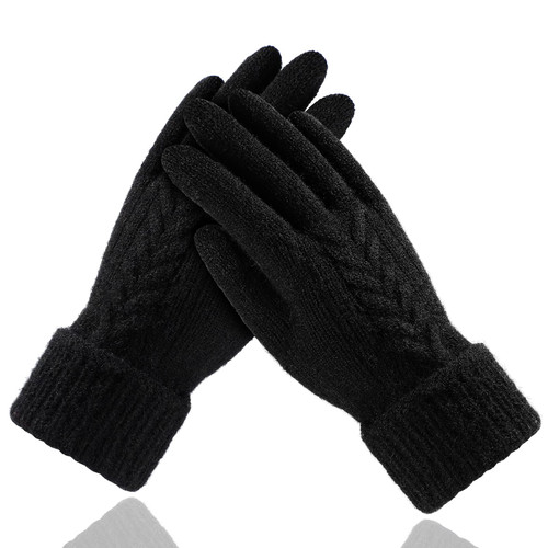 Achiou Winter Gloves for Women, Warm Touch Screen Texting Gloves, Womens Knit Glove Soft Thick Fleece Lined