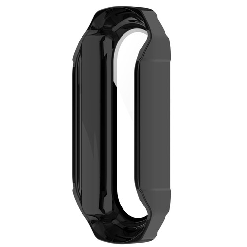 LOKEKE Compatible for Xiaomi Mi Band 7/7 NFC Full Coverage PC Protective Case Cover Tempered Glass Screen Protector(Black)