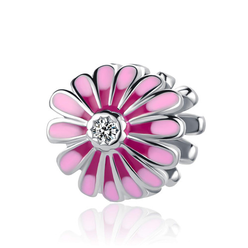 Luluadorn Women Girls Charms Bracelets Pink Daisy Flower Clear CZ Bead Friend Classmate Family Sisiter Daughter Compatible with Pandora Charm Bracelet Luluadorn Women Girls Charms Bracelets Pink Daisy Flower Clear CZ Bead Friend Classmate Family Sisiter Daughter Compatible with Pandora Charm Bracelet