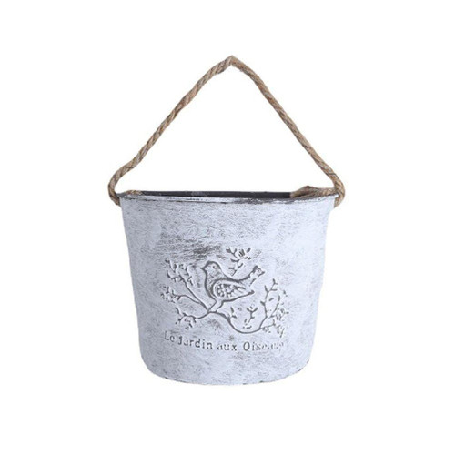 Retro Planter Pot Flower Vase Thickened Iron Sheet Flower Bucket Flowerpot Home Office Garden Flower Display Decoration Flower Vase Decorative For Centerpieces Flower Bucket Indoor Planter Pots