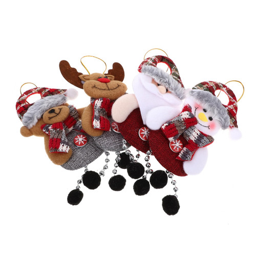 BESTOYARD 4pcs Decor Xmas Pendant DIY Xmas Hanging Ornament Xmas Party Favor Xmas Tree Hanging Ornaments Xmas Party Ornament Xmas Hanging Doll Pendant Hanging Tree Cloth Christmas Elder