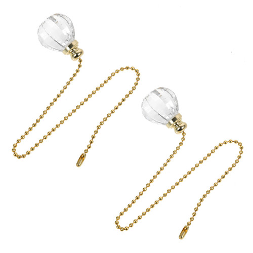 GRIRIW 2pcs Fan Light Hanging Chain Socket Ceiling Fan Light Bulb Fan Socket Fan Ceiling Fan pulls Light Bulb Pull Chain Ceiling Fan Dangler Crystal Pull Chain for Ceiling Fan Lamps Rings
