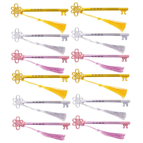 Ciieeo 12pcs hanging tassel gel pen bulk gel pens pink ink pen fine point gel pens ink refils pens fun pens for women black fountain pen plastic pens black ink quick dry pens golden pens