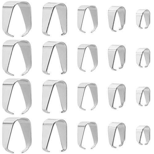 SUNNYCLUE 1 Box 200Pcs Pinch Clips Pendant Clasp Bail Connector Stainless Steel Pendant Bails Pinch Clip Bail Clasp Bead Pendant Clasp Connectors Jewelry Findings for Jewelry Making DIY Supplies