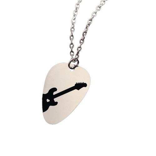 Guitar Pick Necklace for Men Women, Guitar Pick Metallica Necklace with Guitar Design Pick Necklace Gift for Music Lovers
