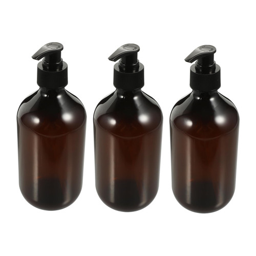 3pcs Dispensing Lotion Bottle refillable Shampoo Pump Bottle Amber Lotion Pump Bottles Dispenser Liquid Shampoo Container Laundry Decorate The pet Travel