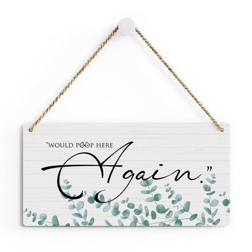 Funny Bathroom Wood Decor Sign, Rustic Bathroom Printed Wood Sign Wall Art, Hanging Door Sign, Decorative Wood Sign Home Decor 6" x 12"