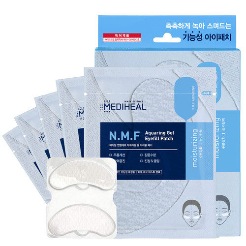 MEDIHEAL N.M.F Aquaring Gel Eye Fill Patch 5 Pouch - Anti Wrinkle Under Eye Care Patches, NMF and Marine Collagen, Ceramide Intensive Moisturizing and Elasticity