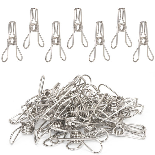 FYY Clothes Pins Chip Clips Wire Clothespins (30 Pack) Bulk Heavy Duty Stainless Steel Clothespins, Durable Multipurpose Metal Chip Clips for Outdoor Clothesline Laundry Home Kitchen Travel Office