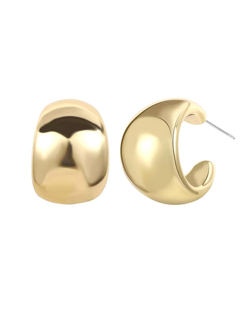 Wonlte Chunky Gold Hoop Earrings for Women, 14K Gold Plated Thick Hoop Earrings Lightweight Hollow Open Hoops Hypoallergenic Earrings Fashion Jewelry for Teen Girls (G)