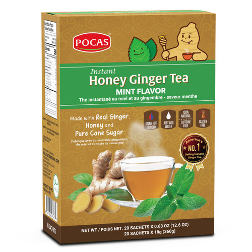 Pocas Honey Ginger Tea, Mint, 360 Gram (Pack of 24)