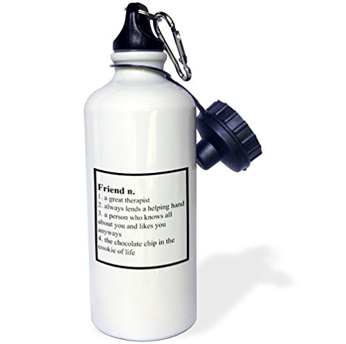 3dRose wb_221931_2 Definition of Friend Saying Flip Straw Water Bottle, 21 oz, White