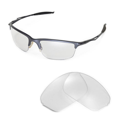 Walleva Replacement Lenses for Oakley Half Wire 2.0 Sunglasses -Multiple Options Available (Clear)