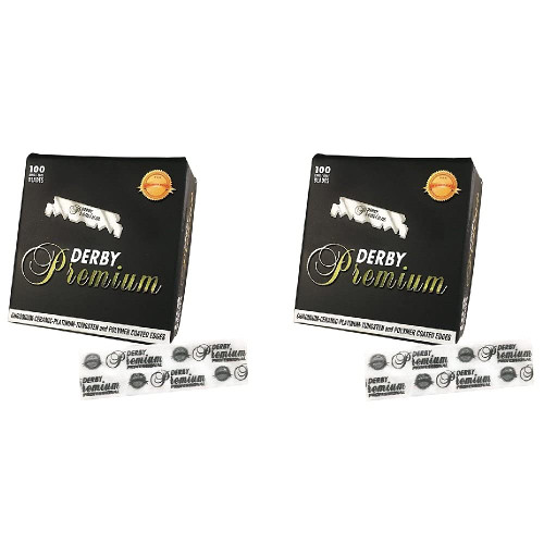 DERBY Barber Razor Premium Single Edge Blade 100 Count SR-05298 (2 Pack)