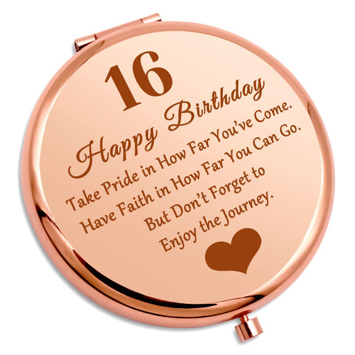 Sweet 16 Birthday Gift Inspirational Gift for Girl Travel Makeup Mirror 16 Year Old Birthday Gift for Teen Granddaughter Friend Sister 16th Birthday Compact Mirror Daughter Birthday Gift from Mom Sweet 16 Birthday Gift Inspirational Gift for Girl Travel Makeup Mirror 16 Year Old Birthday Gift for Teen Granddaughter Friend Sister 16th Birthday Compact Mirror Daughter Birthday Gift from Mom