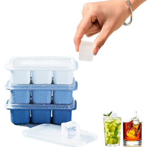 Ice Cube Trays - Silicone Ice Cube Tray with Lid Easy Release ? Durable ? Dishwasher Safe - Ice Cube Mold - Reusable Mini Ice Cube Trays Cubes Small Ice Cube Trays for Whiskey,Cocktail?Hard silicone?