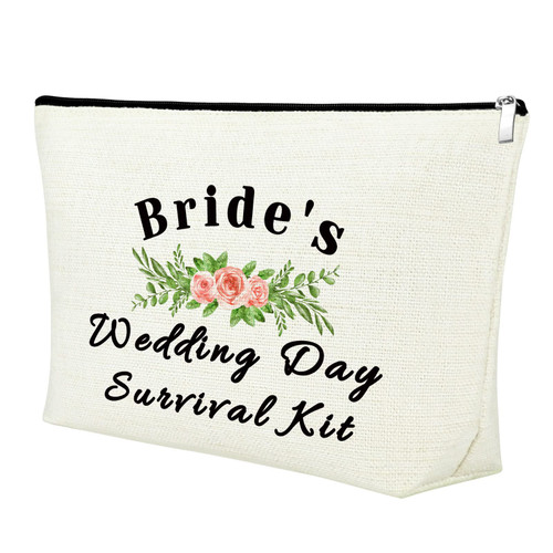 Wedding Gifts for Bride Makeup Bags Bride Gift for Wedding Day Bridal Shower Gifts Bride Pouch Bridal Party Gifts Engagement Gifts for Bride Cosmetic Bag Bride Gifts from Mom Sister Best Friends