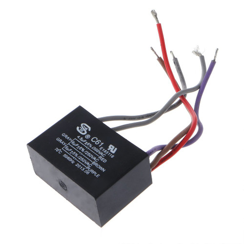 Keaiduoa CBB61 Electrical Power Relay Connecting Capacitor 4.5uf+ 6uf+ 5uf 250V 5 Wire