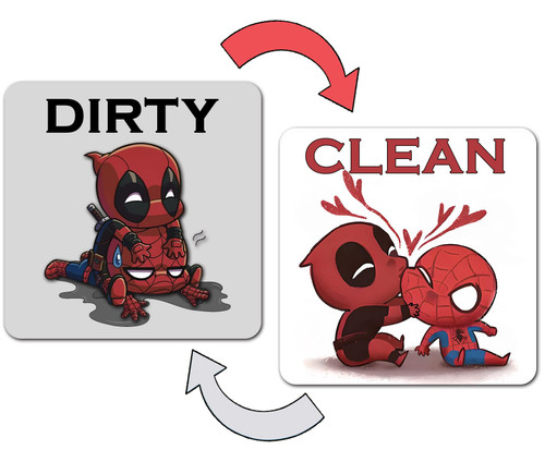 Dishwasher Magnet Clean Dirty Sign Indicator, Washing Machine Magnet Double Sided Kitchen Dish Washer Refrigerator Magnet Flip with Magnetic Plate