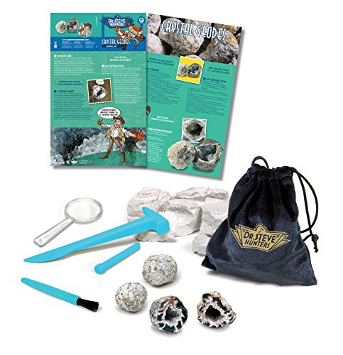 Uncle Milton Dr. Steve Hunters - Crystal Geodes Dig Mining Kit Real Specimens - Scientific Educational Toy
