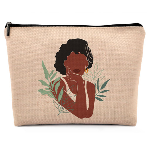 Dwept Black Girl Makeup Bag, African American Makeup Bag for Purse, Black Women gifts Cosmetic Bag, Black Women Girls Pouch Bag, Gifts for Black Women, Black Girl Gifts