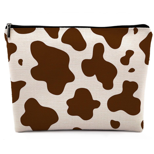Dwept Cow Print Makeup Bag, Western Brown Cow Print Makeup Bag for Purse, Brown and White Cow Print Cosmetic Bag, Western Cow Gifts Pouch Bag, Cow Makeup Bag for Cow Lovers Women Girls Dwept Cow Print Makeup Bag, Western Brown Cow Print Makeup Bag for Purse, Brown and White Cow Print Cosmetic Bag, Western Cow Gifts Pouch Bag, Cow Makeup Bag for Cow Lovers Women Girls