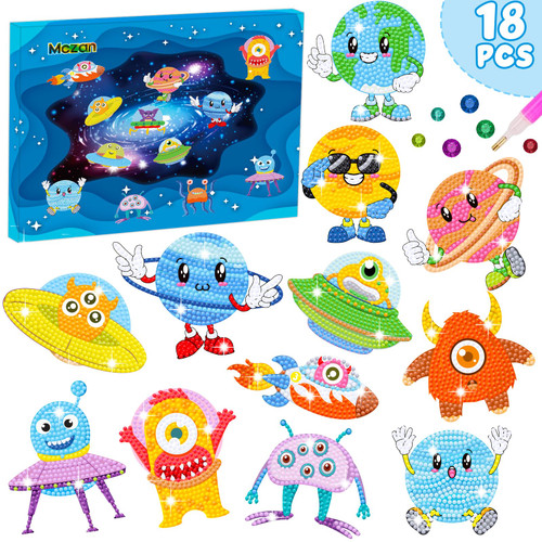 Mczan 18PCS Space Diamond Painting Stickers Kits for Kids,Diamond Arts Kits for Kids Arts and Crafts,5D DIY Diamond Dot Gem Sticker Art Kits for Kids Boy Gril Beginners Gift,Kids Diamond Painting Kits Mczan 18PCS Space Diamond Painting Stickers Kits for Kids,Diamond Arts Kits for Kids Arts and Crafts,5D DIY Diamond Dot Gem Sticker Art Kits for Kids Boy Gril Beginners Gift,Kids Diamond Painting Kits