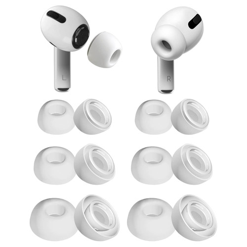 SIXFU 6 Pairs Ear Tip Compatible with AirPod Pro/AirPods Pro 2nd Generation Tip, Replacement Silicone Earbud Tips with Active Noise Reduction Hole in Portable Storage Case(S/M/L)