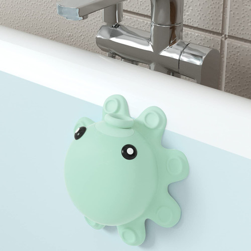 Bathtub Overflow Drain Cover Tub - Silicone Bathroom Overflow Drain Cover, Bath Tub Overflow Cover, Bathroom Spa Accessories, Adds Inches of Water for Deeper&Warmer Bath?Aqua Green