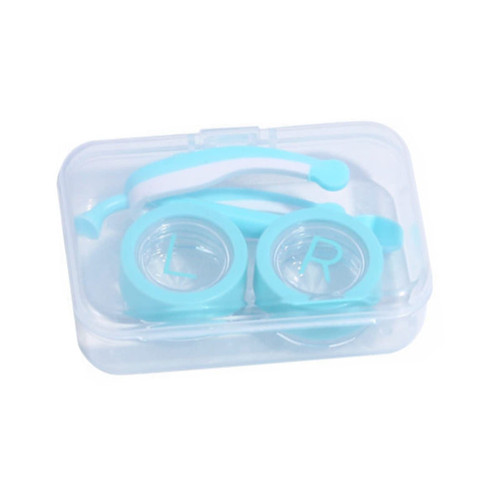 AITIME Contact Lens Applicator, Portable Contact Lenses Case with Contact Lens Remover and Insertion Tool, Eyes Lens Container with Tweezers (Blue)