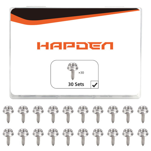 Boat Canvas Snaps Stainless Steel Screw Boat Cover Snaps Metal Snaps 3/8 Inch Socket Snap Screw Stud Canvas Snap Tool for Boat Covers (30 Pcs)