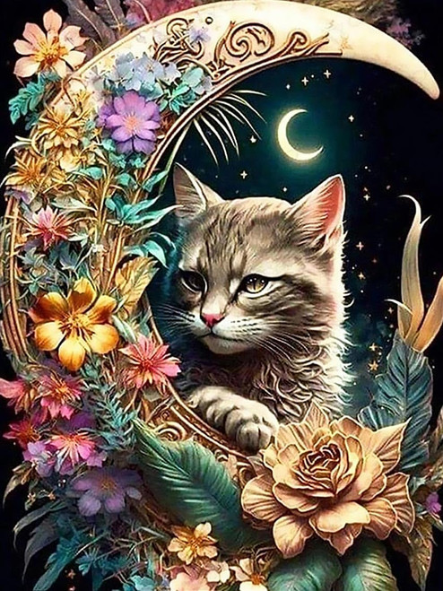 5D Cat Diamond Painting Kits for Adults, DIY Moon Cat Diamond Art Kits for Beginner Full Drill Gem Art, Diamond Art Painting Craft for Home Wall Decor 12X16inch 5D Cat Diamond Painting Kits for Adults, DIY Moon Cat Diamond Art Kits for Beginner Full Drill Gem Art, Diamond Art Painting Craft for Home Wall Decor 12X16inch