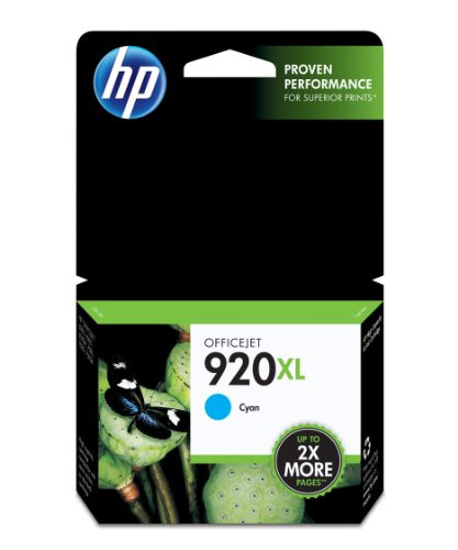 HP 920XL Cyan High Yield Original Ink Cartridge (CD972AN) for HP Officejet 6000 6500 7000 7500
