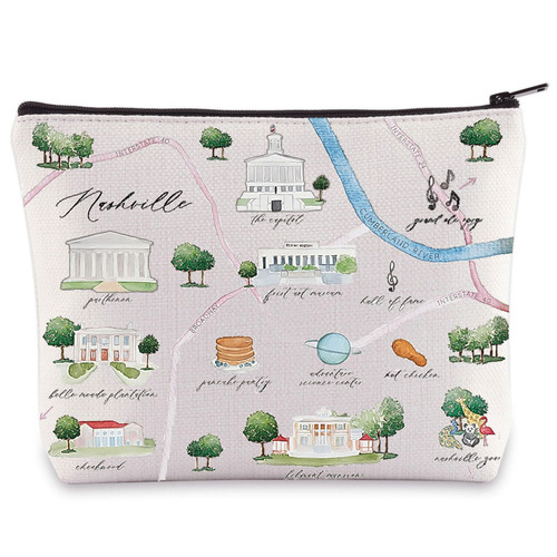 WZMPA Nashville City Map Cosmetic Bag Nashville Souvenir Gift Nashville Long Distance Relationship Makeup Zipper Pouch Bag Nashville Merchandise (Nashville) WZMPA Nashville City Map Cosmetic Bag Nashville Souvenir Gift Nashville Long Distance Relationship Makeup Zipper Pouch Bag Nashville Merchandise (Nashville)