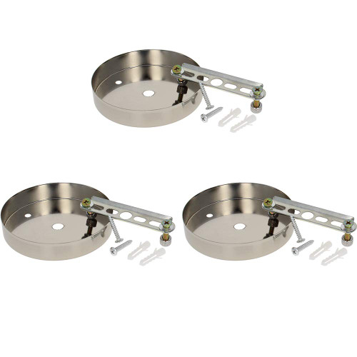 Heyiarbeit 3pcs 3.9" Ceiling Light Canopy Kit, Vintage Chandelier Ceiling Plate with Hook, Retro Pendant Light Canopy Kit with All Mounting Hardware, for Hanging Chained Pendant Light or Chandelier