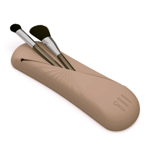 AbluFirst Travel Makeup Brush Holder, Trendy Portable Silicone Makeup Brush Organizer, Cosmetic Brushes Bag, Soft and Durable Makeup Tools Box for Travel, Daily, Gift (Brown) AbluFirst Travel Makeup Brush Holder, Trendy Portable Silicone Makeup Brush Organizer, Cosmetic Brushes Bag, Soft and Durable Makeup Tools Box for Travel, Daily, Gift (Brown)