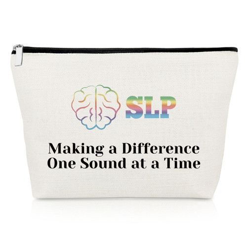 SLP Gifts Makeup Bag Speech Therapy Gifts Speech Language Pathologist Gift Speech Therapist Appreciation Gift Cosmetic Bag Thank You Gifts for Speech Therapist SLP Graduation Gifts Cosmetic Pouch