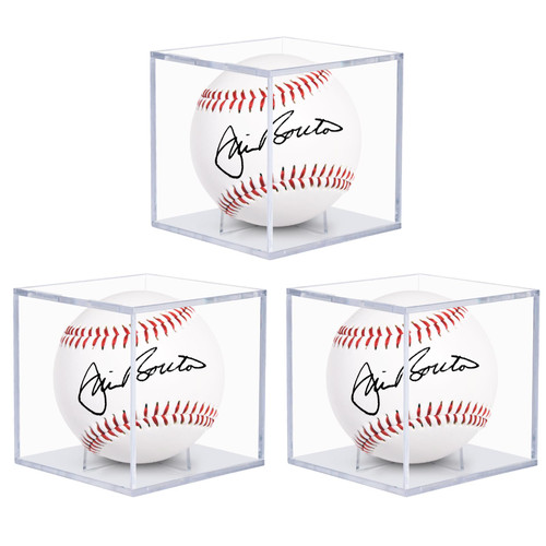 3 Pack Baseball Display Case Clear Acrylic Boxes for Display Baseball Holder for Balls Memorabilia Display Cases Baseball Stand Baseball Cube - Autograph Display for Official Size Ball