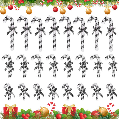 Hoemwarm 24 Pcs Christmas Plastic Candy Cane Ornament, Christmas Tree Hanging Ornament, Twisted Black White Crutch Candy Canes Ornament for Xmas Holiday Indoor Outdoor Decor, 3 Style, Black Hoemwarm 24 Pcs Christmas Plastic Candy Cane Ornament, Christmas Tree Hanging Ornament, Twisted Black White Crutch Candy Canes Ornament for Xmas Holiday Indoor Outdoor Decor, 3 Style, Black